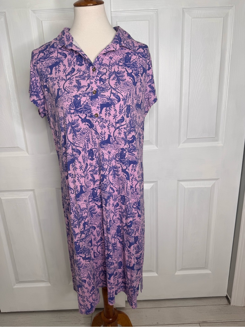 Lily Pulitzer Renee Dress Purple Safari As I Can See Size XL Lilac Lavender